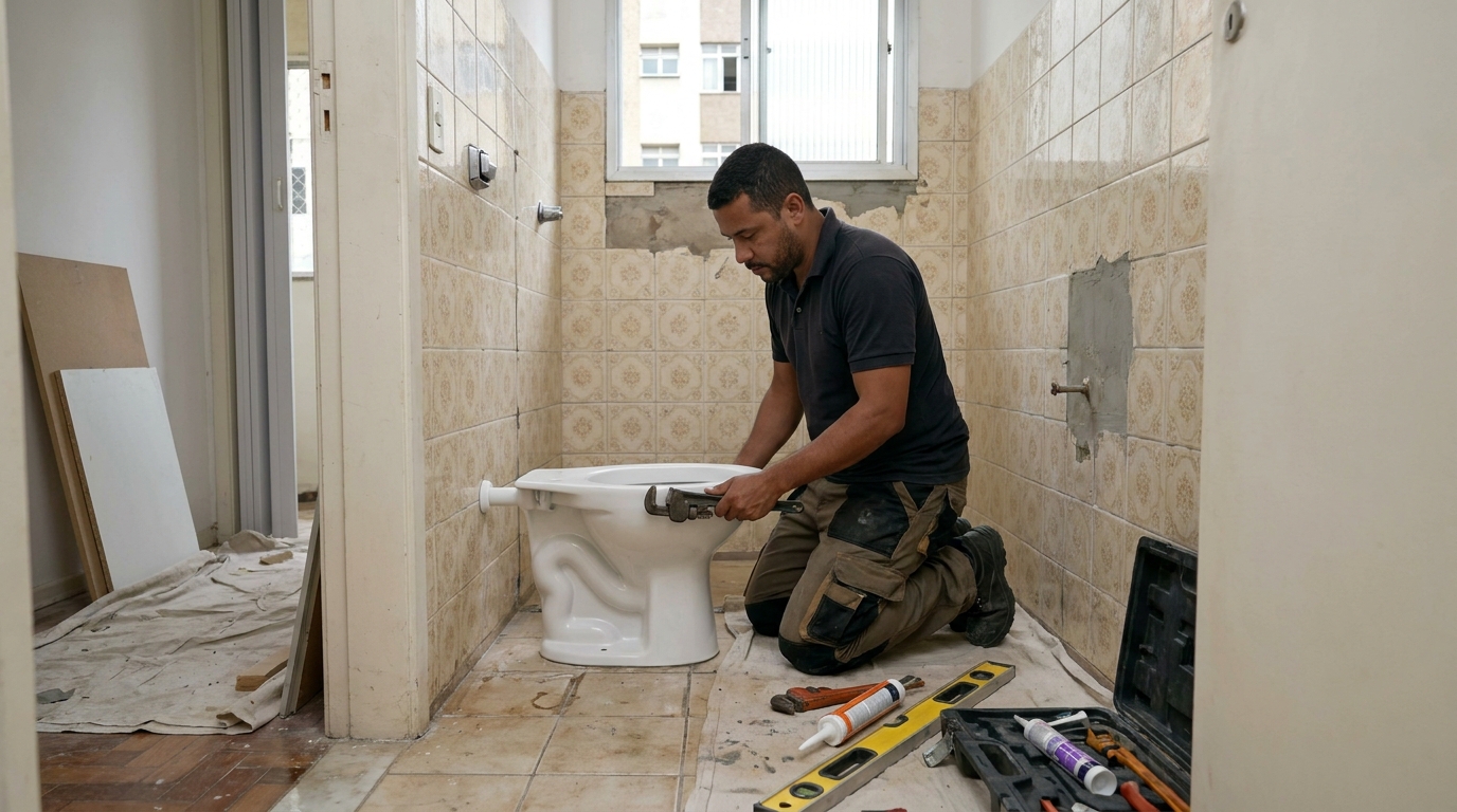 Instalação de vaso sanitário profissional em Florianópolis‑SC